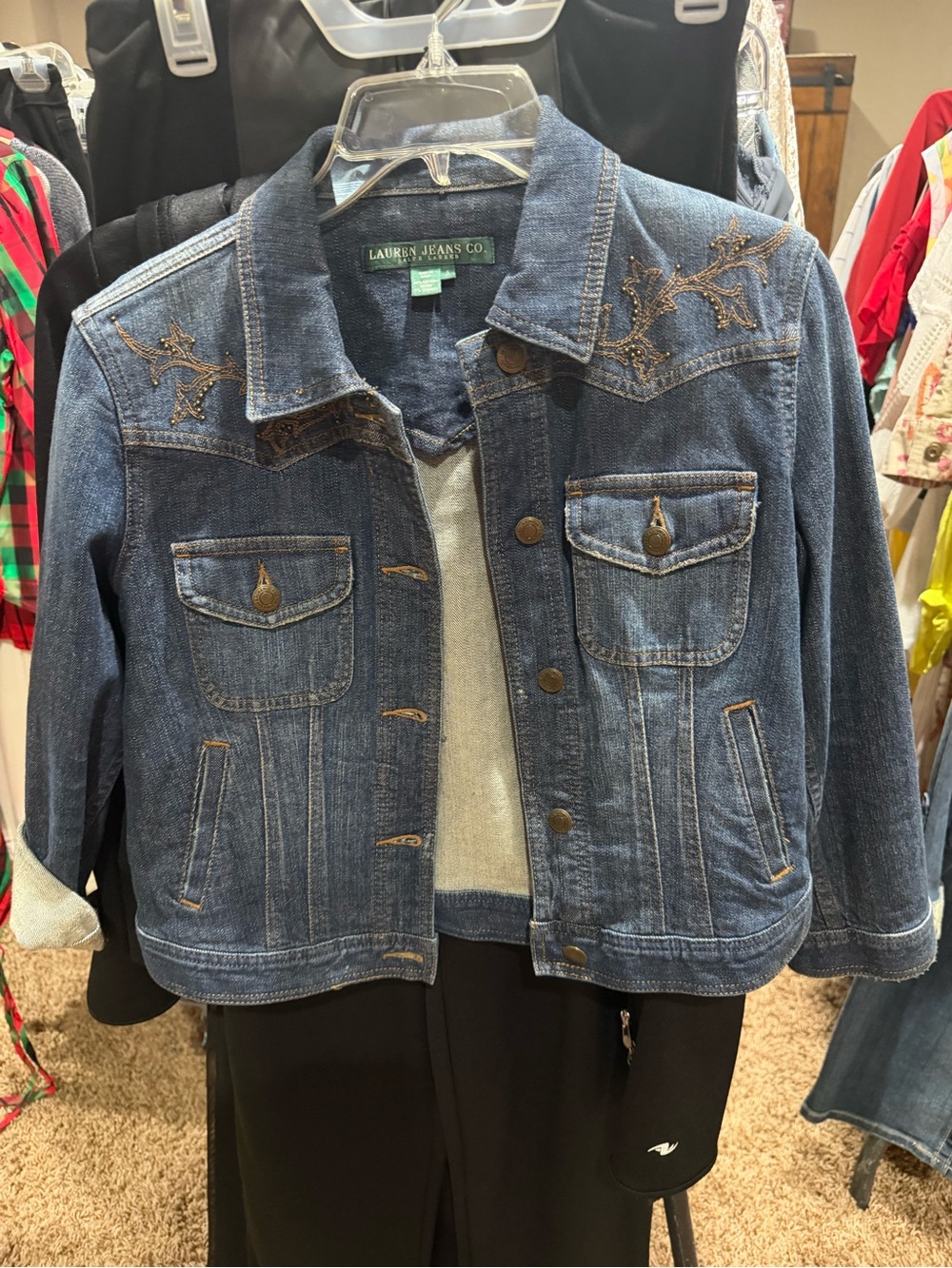 Ralph Lauren Dark Blue Embroidered Denim Jacket